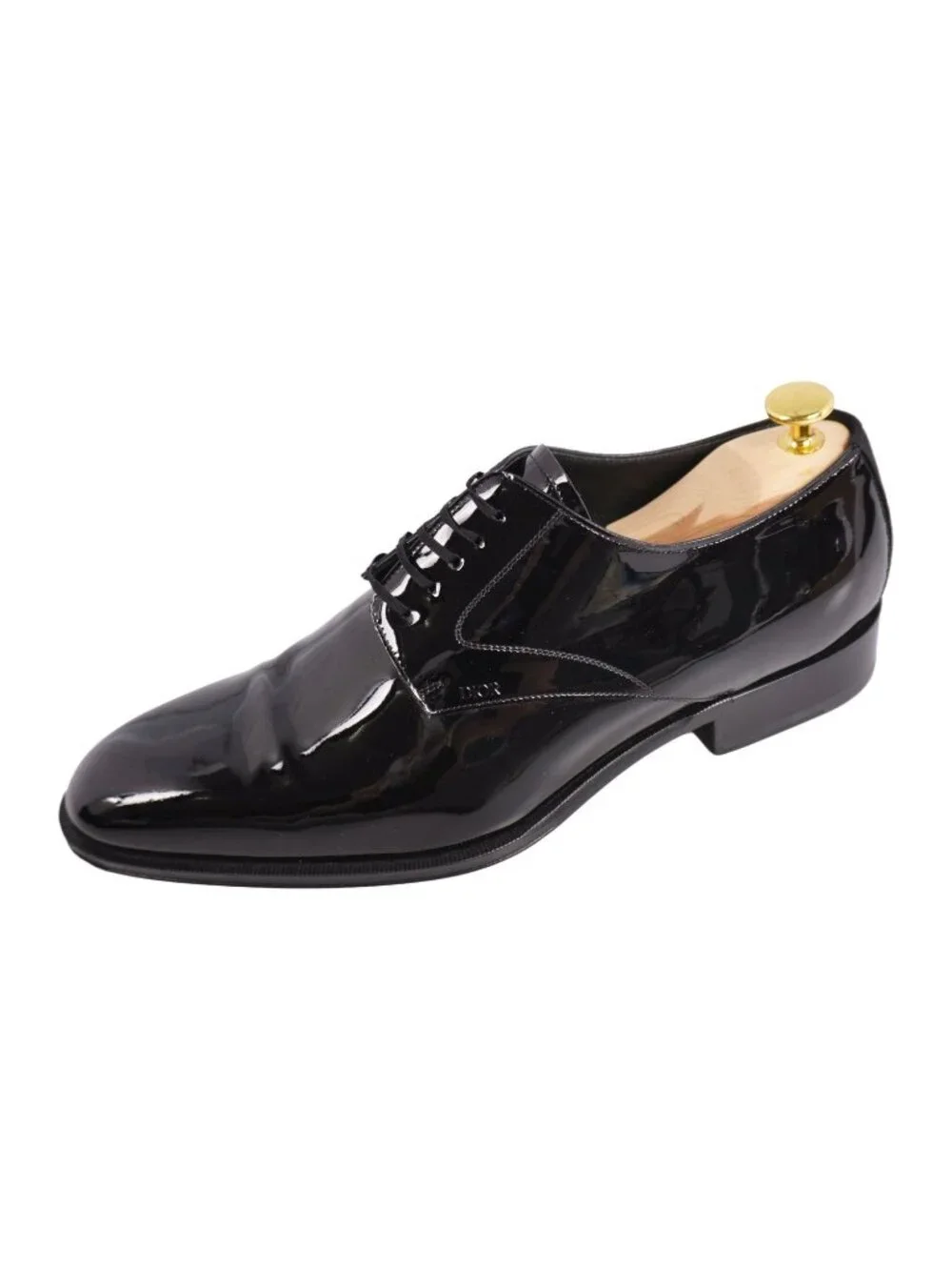 Dior Leather Shoes Derby Patent Black Homme